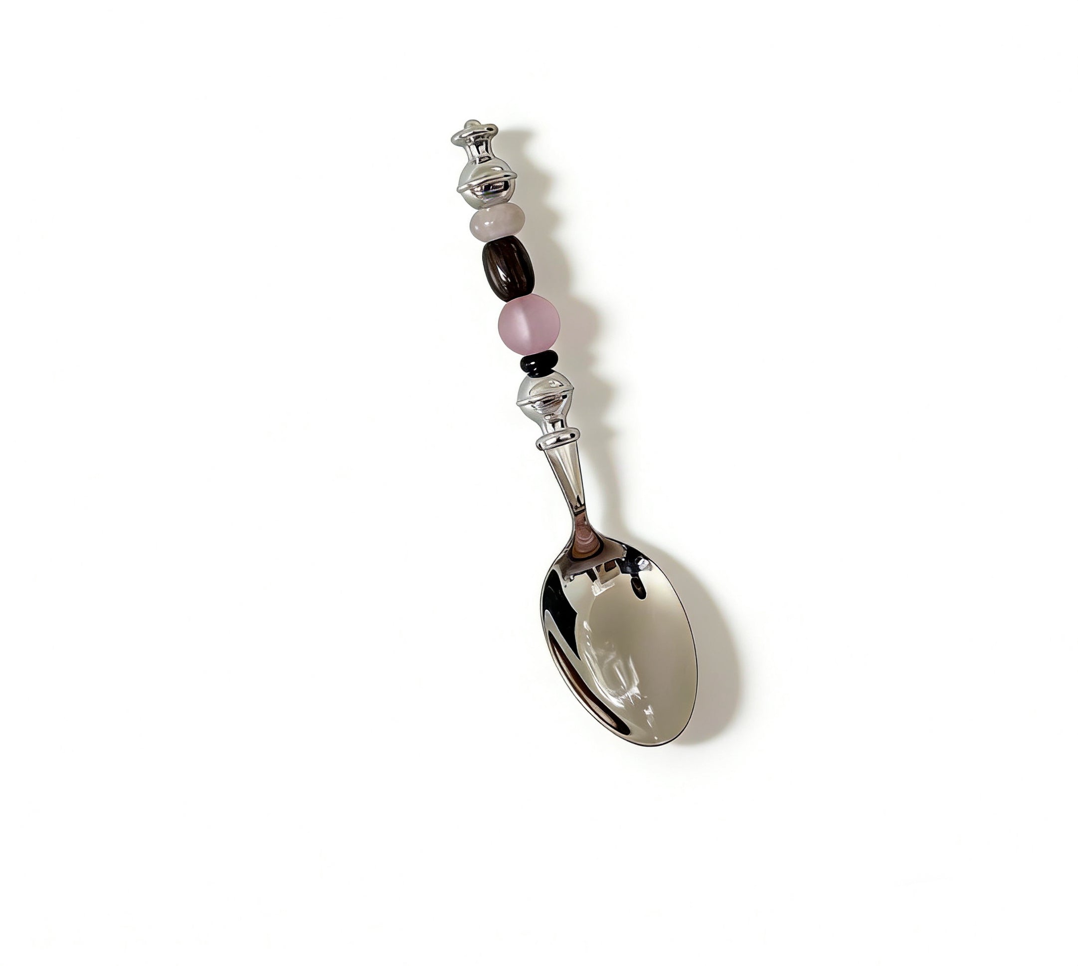 Blush Mocha Beaded Handle Dessert Spoon